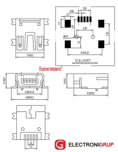 5P. MINI USB-B HEMBRA — imagen 2
