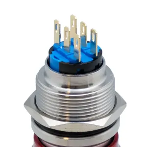 Seta de emergencia 28mm, acero inoxidable 22mm DPDT — imagen 4