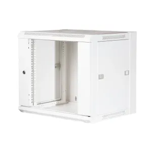 19" Armario Rack 9U, Fondo 450mm, Puerta de cristal con perforado hexágono, blanco — imagen 8