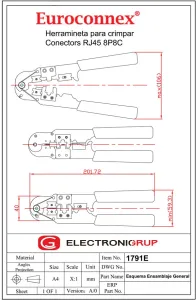 TENAZA CRIMPAR, CORTAR Y PELAR PARA CONECTORES 8P8C/RJ45 — imagen 2