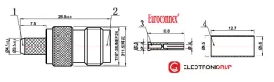 RG223, TNC Hembra Crimpar, PTFE — imagen 2