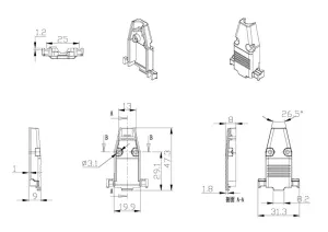 9P. CARCASA SUB-D METALICA Y TORNILLOS LARGOS — imagen 2