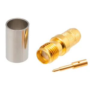 LMR240, R/P SMA Hembra Crimpar, PTFE — imagen 1