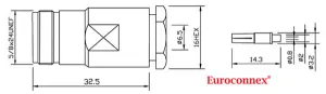 RG-59, N Hembra Soldar, PTFE — imagen 2