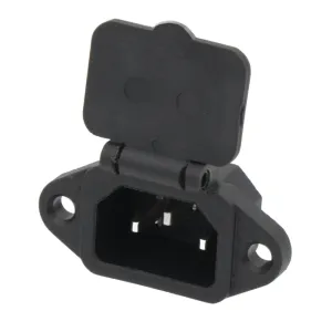 Base IEC C14 con Patillas para Montaje en Panel - Macho 250/10A (FastON de 4.75mm) con Tapa Abatible Vertical — imagen 2
