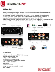 Amplificador de Audio Bluetooth 50Wx2 — imagen 2
