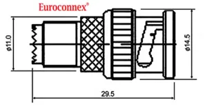 MINI UHF HEMBRA - BNC MACHO — imagen 2