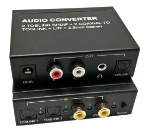 2 Toslink + 2 Coaxial a Toslink + L/R + 3.5mm St — imagen 1