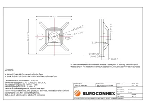Base adhesiva y/o tornillo para bridas, 28x28mm, Negro — imagen 2