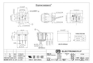 BASE CHASIS C14 MACHO, 250V/10A — imagen 2