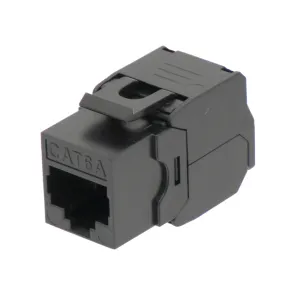 RJ45 UTP Keystone Cat.6A Negro sin herramientas, 180 grados — imagen 1