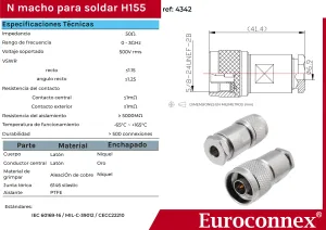 H155, N Macho Soldar, PTFE — imagen 2