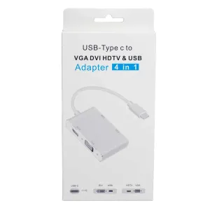USB-C 3.1 a HDMI+VGA+DVI+USB 3.0, 15cm — imagen 2