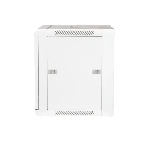 19" Armario Rack 9U, Fondo 450mm, Puerta de cristal con perforado hexágono, blanco — imagen 7