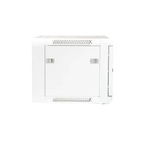 19" Armario rack 6U, Ancho:570mm, Fondo:450mm, Puerta Cristal con perforado hexágono, blanco — imagen 3