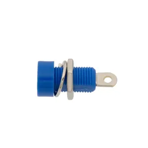 Base de banana hembra para montaje en chasis, cuerpo de plástico azul — imagen 2