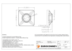 Base adhesiva y/o tornillo para bridas, 19x19mm, Natural — imagen 2