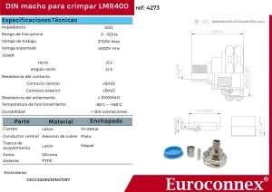 DIN 7/16 Macho Crimpar para cable LMR400 — imagen 2