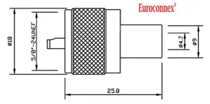 RG-58, UHF MACHO ROSCAR, CORTO, PTFE — imagen 2