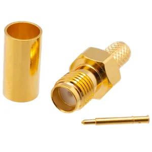 RG58 / LMR200, R/P SMA Hembra Crimpar, PTFE — imagen 1