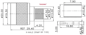 R/P, LMR400/RG213, N MACHO CRIMPAR — imagen 2