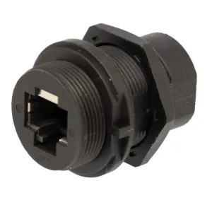 Adaptador FTP RJ45 Hembra-Hembra para empotrar con rosca, incluye tapa — imagen 1