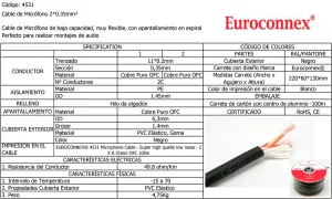 Cable Microfono 2x0.35mm² 100m - OFC — imagen 2
