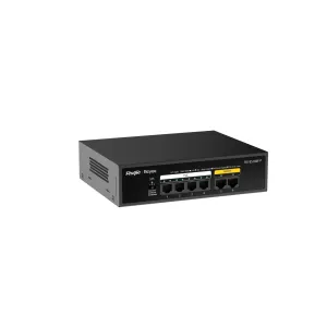 Reyee Switch PoE Sobremesa - Carcasa Metal - 6 puertos RJ45 10/100 Mbps - 4 Puertos PoE+ 802.3af/at + 2 Puertos Uplink - Plug and Play - Tecnología ahorro de energía — imagen 2