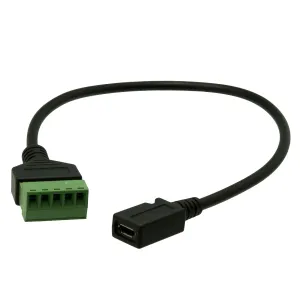 Micro USB 5p Hem. a Terminales, 0.25m — imagen 1