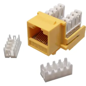 CAT.5e KEYSTON JACK, ACODADO, AMARILLO — imagen 1