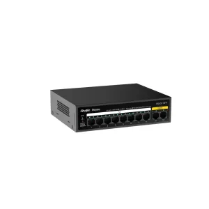 Reyee Switch PoE Sobremesa - Carcasa Metal - 8 puertos RJ45 10/100 Mbps PoE+ 802.3af/at  - 2 Puertos Uplink RJ45 10/100 Mbps - Plug and Play - Tecnología de ahorro de energía — imagen 3