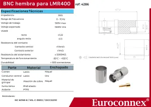LMR400, BNC Hembra crimpar — imagen 2