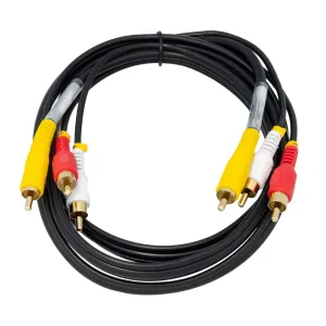 3xRCA MACHO - 3xRCA MACHO, CONECTORES DORADOS, 5m — imagen 2