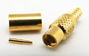 RG174 / LMR100A, MMCX HEMBRA CRIMPAR, DORADO — imagen 1