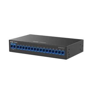 Reyee Splitter Óptico Pasivo - Longitud de onda 1260nm a 1650nm - Compatible con solución e-Lighten Reyee - 2 x Conectores SC uplink  - 16 x Conectores SC para ONU´s - Enrackable y montaje en pared — imagen 4