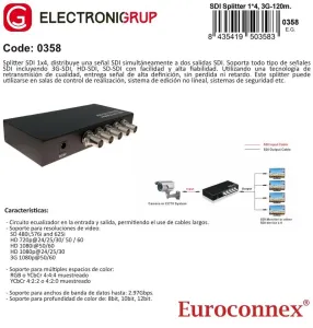 SDI Splitter&Repetidor 1x4 con soporte para HD-SDI/3G SDI, 120m. — imagen 2