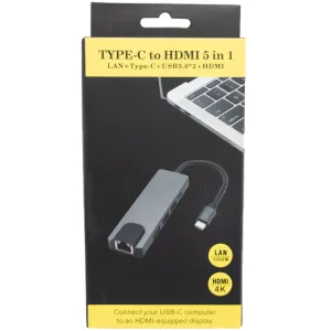 Hub USB-C a Ethernet RJ45 1000BaseT + HDMI 4K + 2 * USB-A 3.0  + 1 * USB-C PD — imagen 2