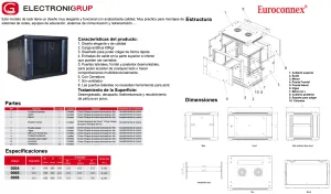 Armario rack 15U 19" 600mm ancho [600x600x785] — imagen 2
