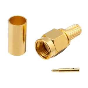 RG58, SMA Macho Crimpar, Dorado — imagen 1