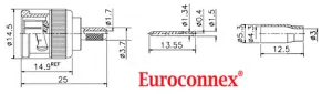 BNC Male Crimpar para RG-179, PTFE — imagen 2