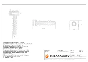 Taco de sujeción para brida, 9.8 x 43.6 mm, Blanco — imagen 2