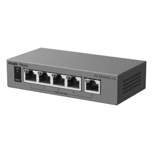 Reyee Switch - 5 x 10/100/1000 Mbps - Tolerancia a fallos por IA - Chasis metálico para escritorio - Protección hasta tensión de 6 kV — imagen 1