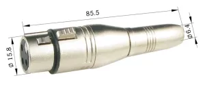 6.4mm Mono Jack Hembra a 3p XLR Hembra — imagen 2