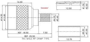 R/P LMR240/RG59, TNC Macho Crimpar, PTFE — imagen 2