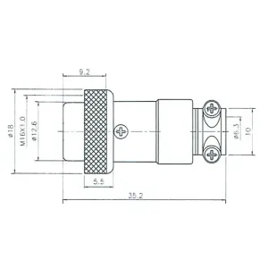 Conector aéreo GX16 hembra 6 pines — imagen 2