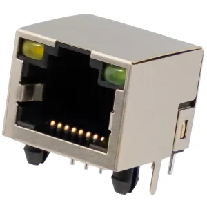 Base de RJ45 blindada para chasis 90º con LEDs — imagen 1