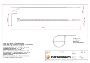 Brida de bandera 2.5x100mm Natural, Nylon 66 — imagen 2
