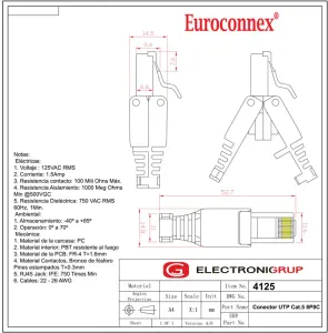 Conector RJ45 Cat.6 a presión — imagen 2