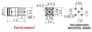 MMCX HEMBRA, DORADO, PER CIRCUIT IMPRES — imagen 2