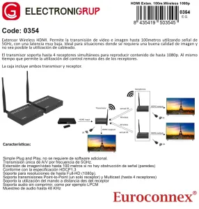 Extensor/Splitter Wireless HDMI 100 metros, 1080p Full-HD — imagen 2